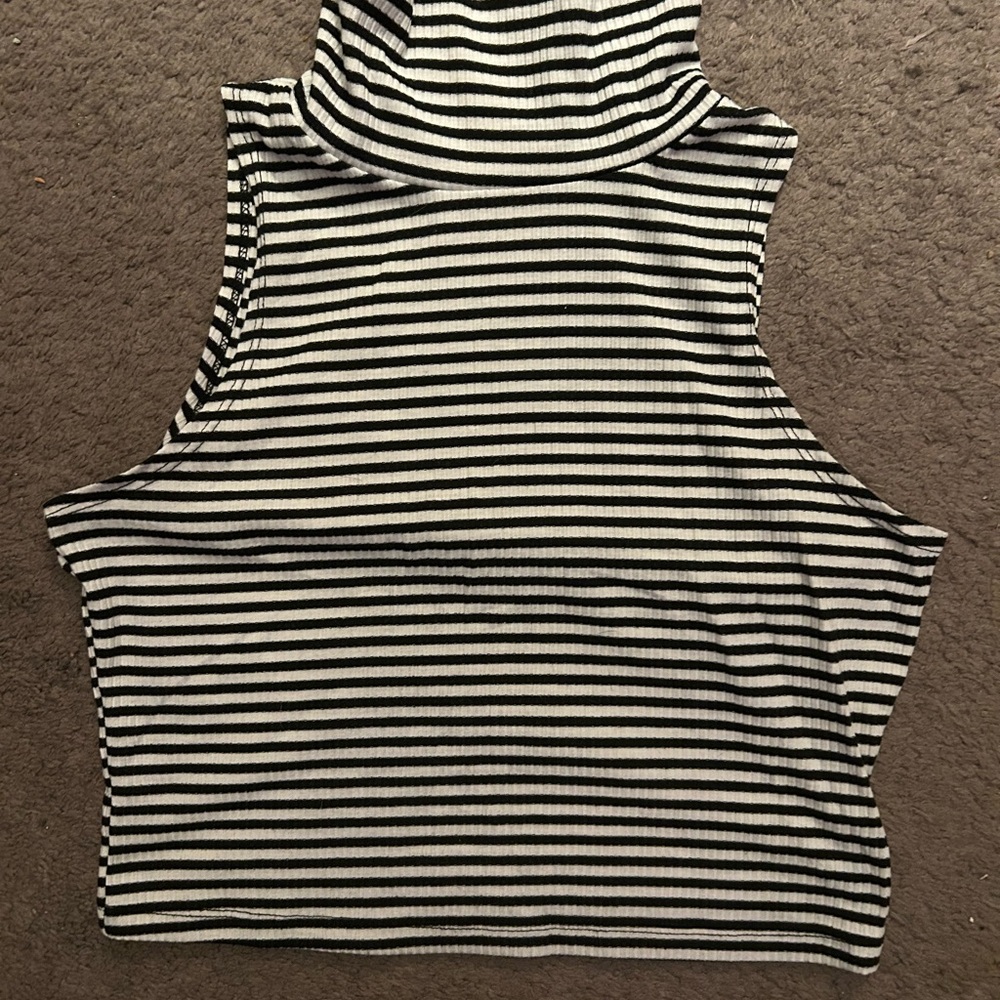 SHEIN Black and White Striped Tank Top